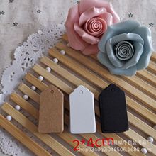 2*4cm牛皮纸方形花头空白吊牌 烘焙挂牌唛头标示卡产品卡手绘卡