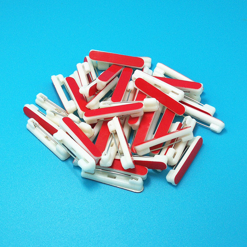 31mm塑料别针带背胶可粘贴胸针工号牌姓名贴手工diy拼豆别针批发