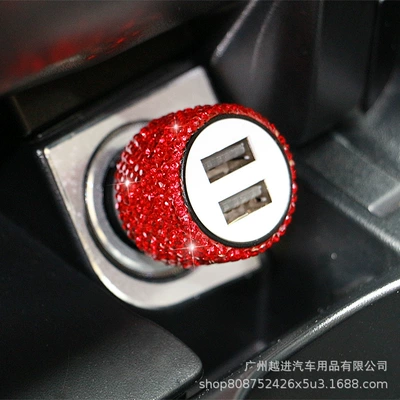 Diamond Car Cigarette Lighter USB – Mobil şarj cihazları - big-red-diamond-car-charge