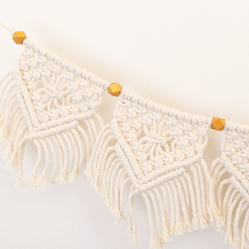 Tassel braided small flag home wall decoration European bohemian style living room bedroom wall decoration wall hanging