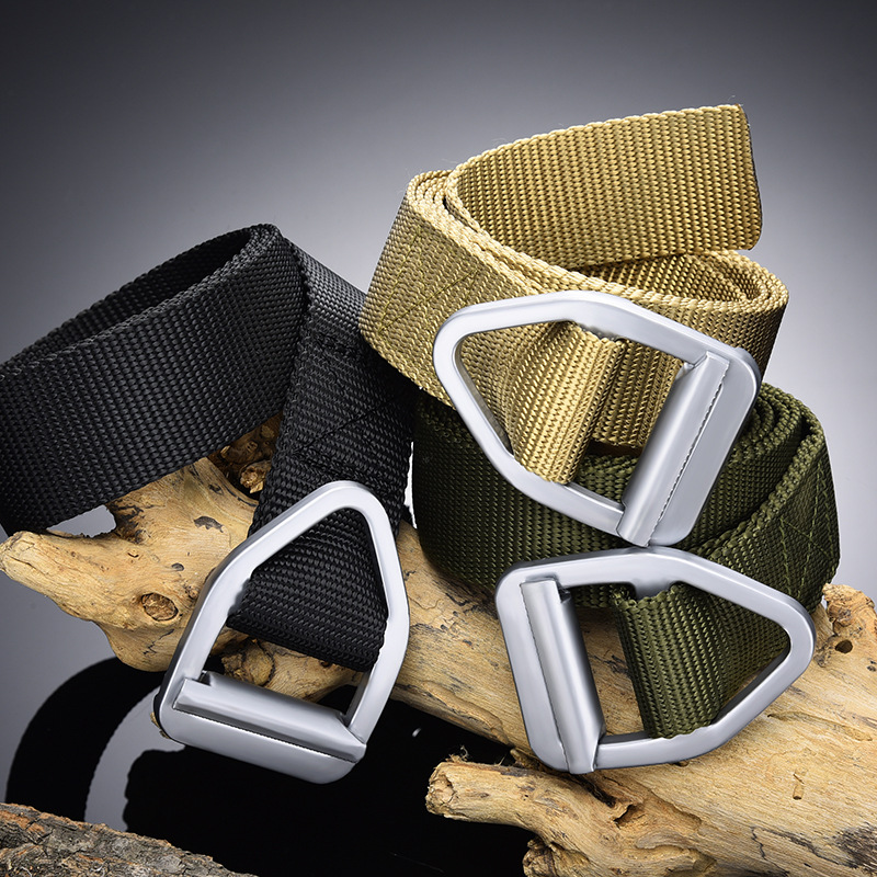 Cinturón táctico de nailon de secado rápido para exteriores con hebilla metálica
