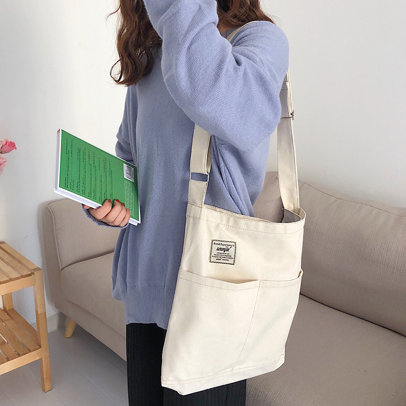 Wholesale new canvas bag female students Korean version of Harajuku uIzzang Mori female fashion bag slung double back canvas bag