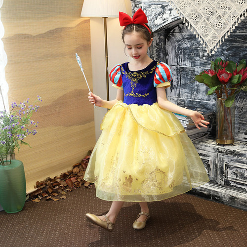 Snow White Princess Dress for Girls Children's June 1st Birthday Performance Puff Dress