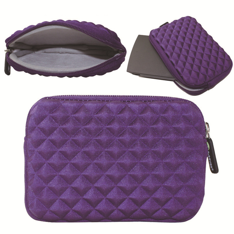 吉克沃工厂订单批发钻石纹保护包2.5寸移动硬盘包3C数码收纳包