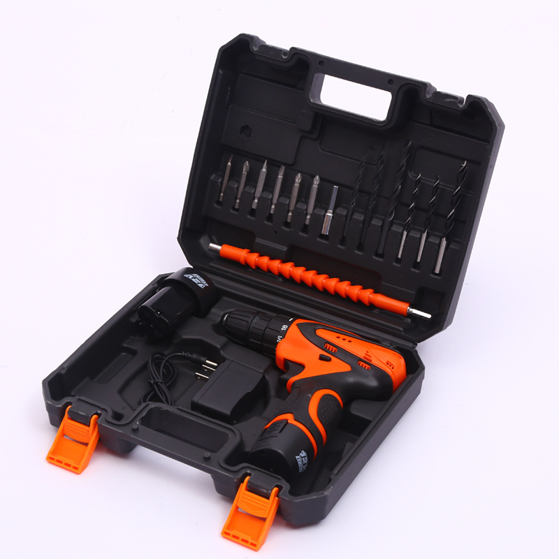 Práctico hogar hardware herramienta Caja de Herramientas multifuncional portátil de litio taladro eléctrico decoración reparación Caja de Herramientas