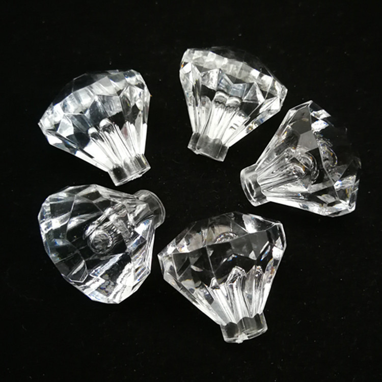 Factory wholesale acrylic transparent beads imitation crystal cut beads plastic cabinet handle beads door cabinet handle accessories