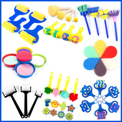 EVA圓形印章海綿畫刷兒童繪畫材料筆刷畫刷幼兒園diy創意塗鴉工具