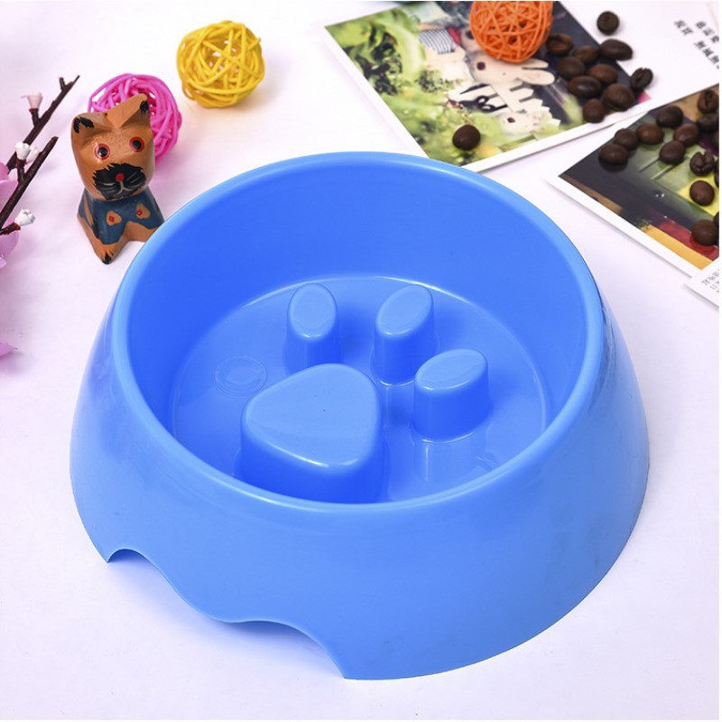 Nuevo Slow Food Pet Bowl Slow Food Bowl CONJUNTO DE ALIMENTOS PARA PERROS huellas de personalidad cachorro anti-choke Stop Food Bowl suministro directo de fábrica