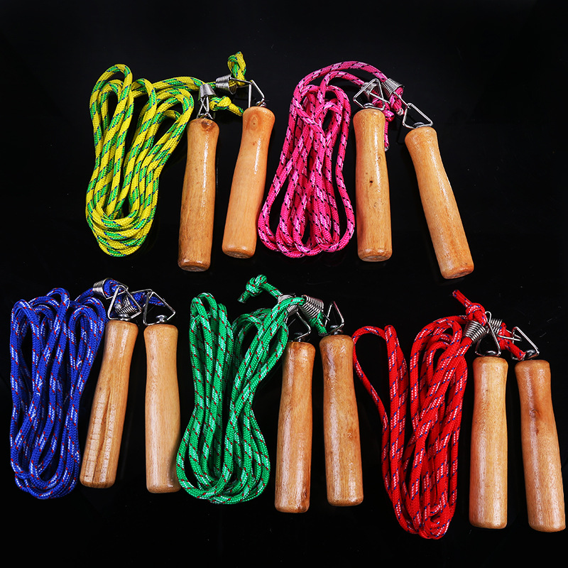 핫세일 목제 철 버클 체중 감량 유치원 경기 면 고무 줄넘기 전통 줄넘기 어린이 성인 프로 줄넘기