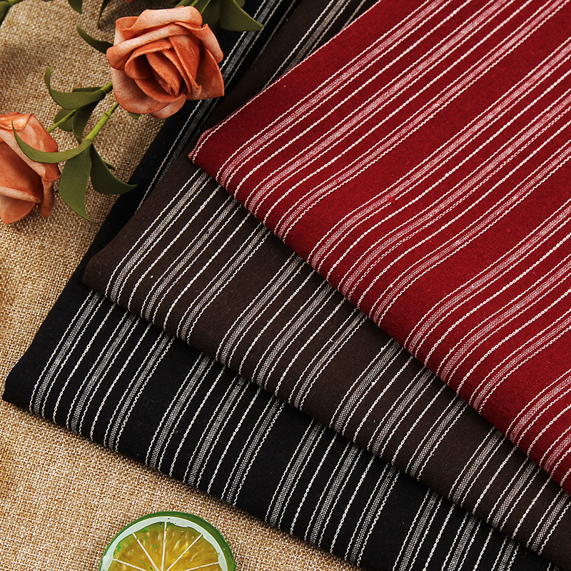 棉类色织布提花条纹复古衬衫外套裙裤工艺饰品鞋帽面料 13072