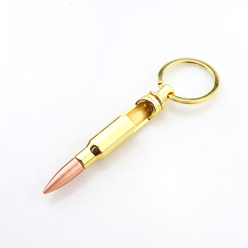 Creative bullet bottle opener customized trendy men's keychain bullet shell car key pendant event gift customization