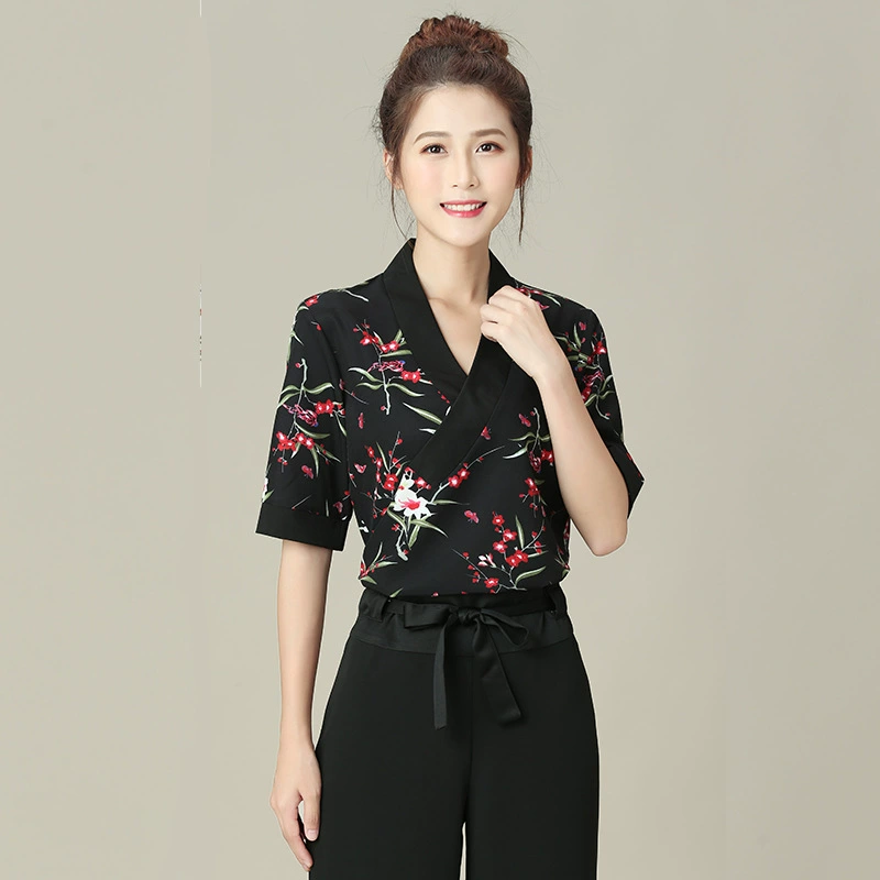 2019 Новая печатная одежда для салона красоты, рабочая одежда, Женская терапия для ног, клуб здоровья, техника красоты, костюм, комбинезоны, женские