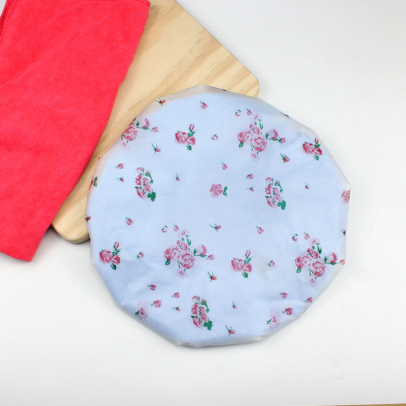 Yaling 9903 directo de fábrica de doble capa floral gorro de ducha de pelo rápido sombrero de secado impermeable gorro de ducha para las mujeres engrosada