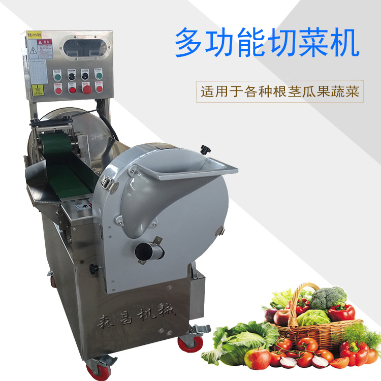 切菜机变频双头切菜机全自动数控切片机多功能不锈钢胡萝卜切丝机