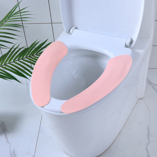 Home invisible toilet seat cover self-adhesive toilet seat cushion two-pack printed toilet seat pad cotton toilet seat cover