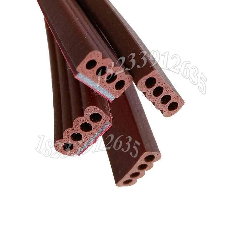 硅胶自粘发泡密封条多孔I型密封条木门棕色黑色白色胶条