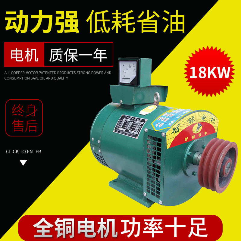 陆川智能发电机230v全铜发电机单相柴油发电机18KW发电机制作