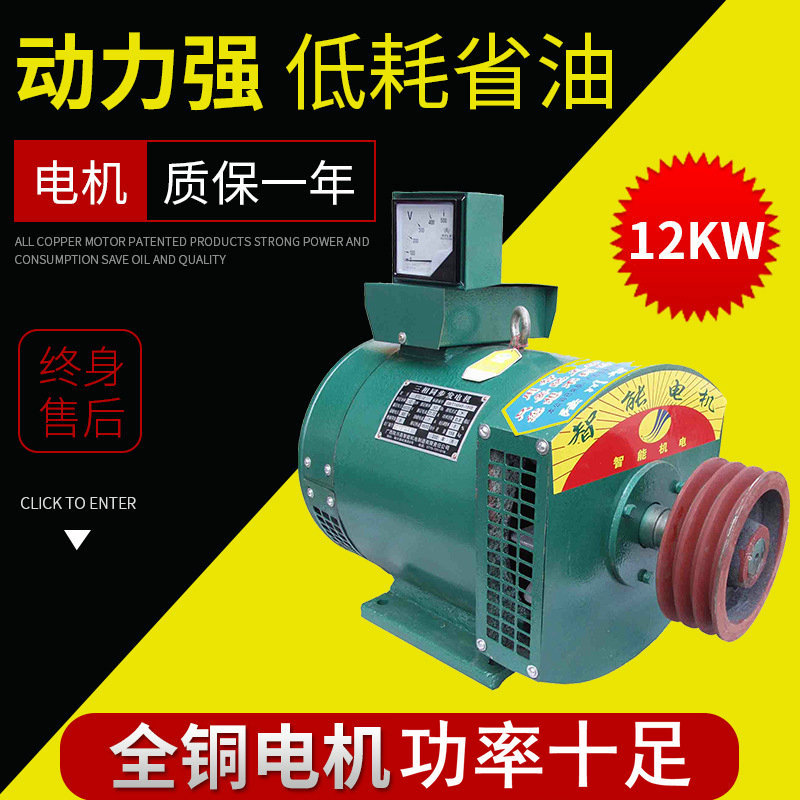 三相交流同步发电机STC-12Kw全铜国标陆川发电机小型柴油发电机