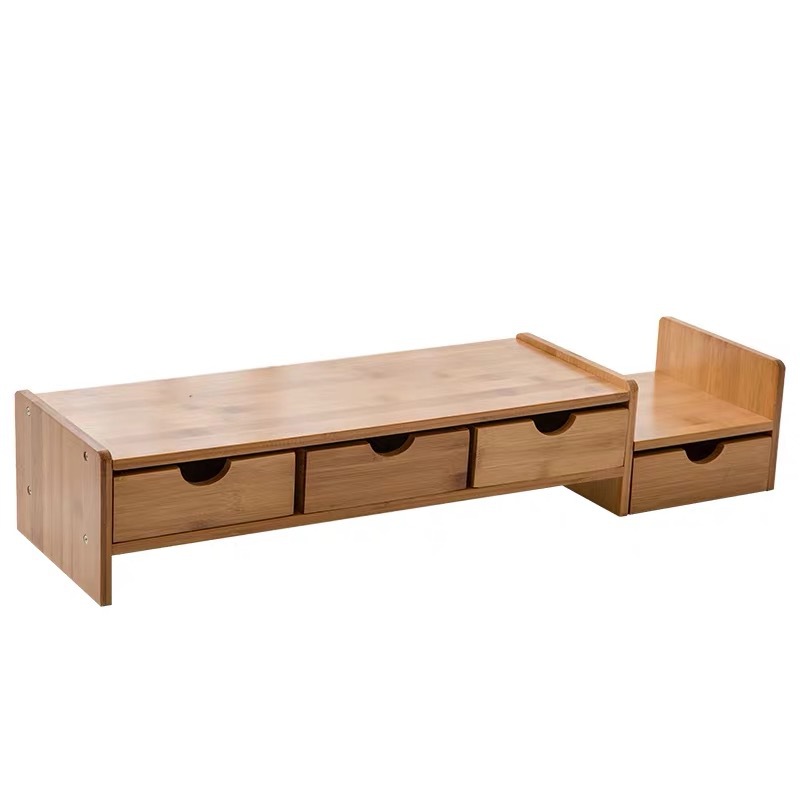 Ventas directas de fábrica de bambú monitor de la computadora Soporte simple computadora de escritorio moderno tratamiento de pérdida de base elevada