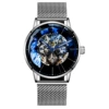 Al-8621 Silver Shell Black Milan Band