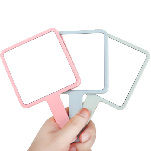 Handle mirror manufacturer direct sales square handheld mirror portable beauty mirror printed LOGO beauty mirror advertising mirror