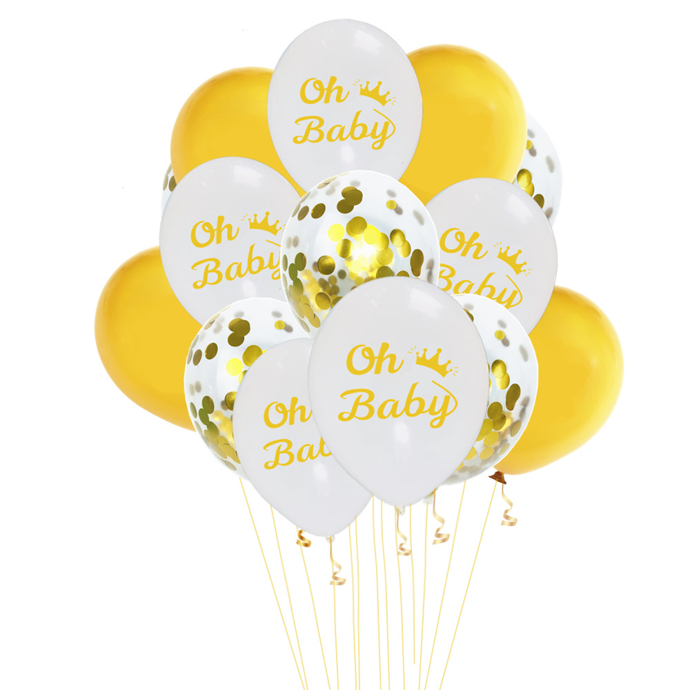 跨境新品 12寸2.8g oh baby气球 baby shower宝宝生日派对装饰