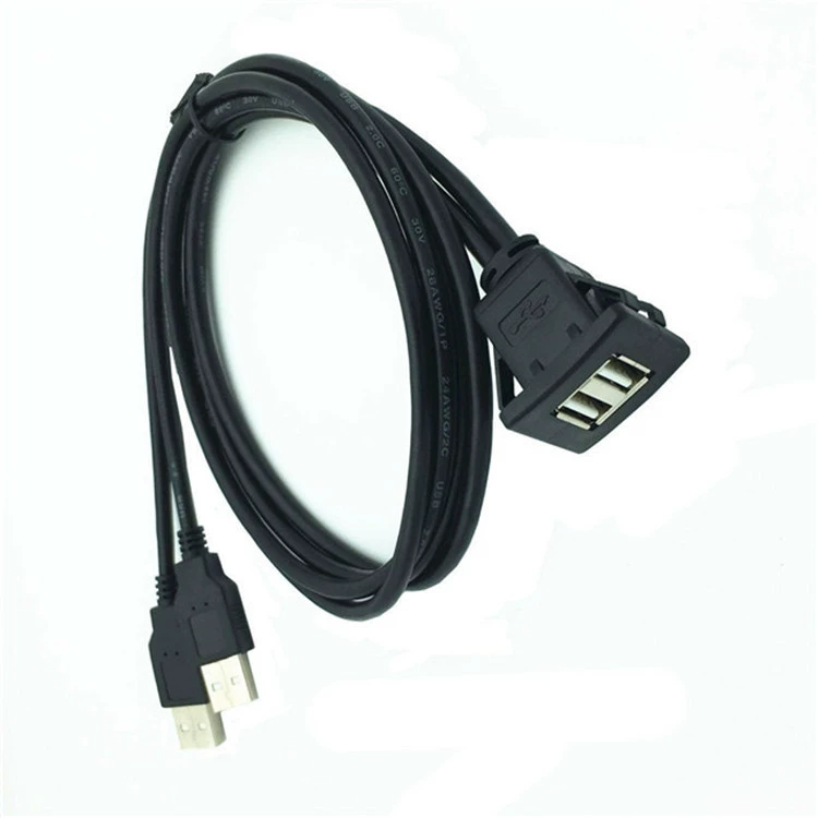 Холодная-распродажа двойной USB2.0 панельный проводной корабельный мотоциклетный приборная панель реклама для moeder водонадзорная линия удлинитель 1 метр