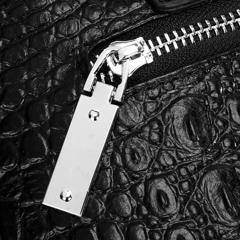 Leather bag strap one shoulder, genuine leather, crocodile print, cowhide