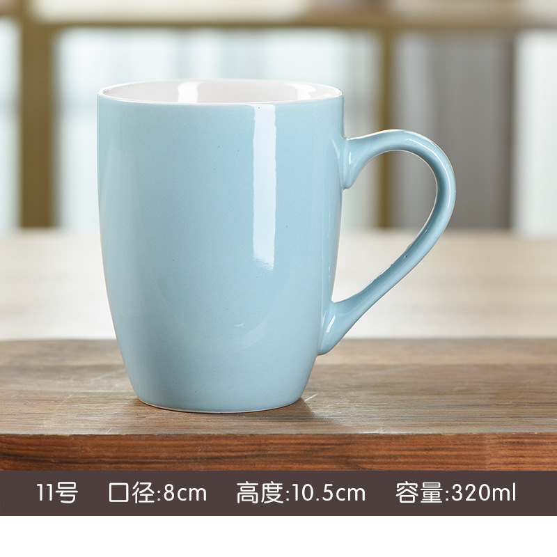 Color sólido mate esmalte Taza de cerámica ins tazas hogar taza de agua taza de café nórdico logotipo impreso