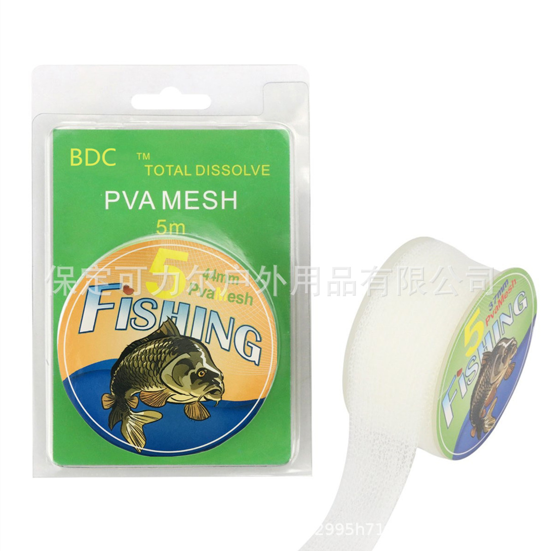 PVA red soluble en agua línea soluble en agua dispositivo de pesca soluble en agua correa de pesca soluble en agua pesca europea carpa