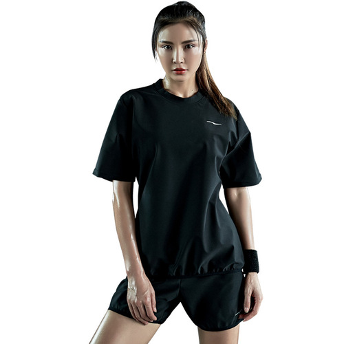 Women's Summer Short Sleeve Shorts Set Gym Fitness Running Yoga Dance Sweaty Clothes Top