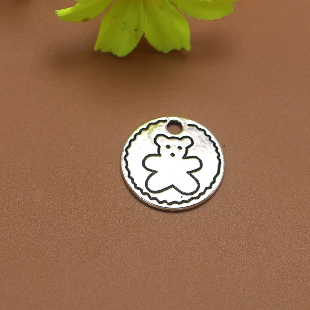 Земля крутой милый медведь круглый кулон диск Пластина Ювелирные Аксессуары свитер серьги-цепочки аксессуары оптом