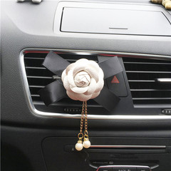Camellia Pearl Pendant Car Air Freshener, Car Air Vent Air Freshener, Car Decorative Accessories for Women