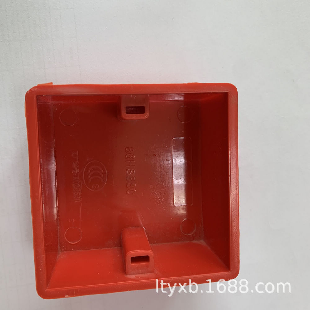 86型PVC阻燃家装红色38毫米自攻螺丝接线盒