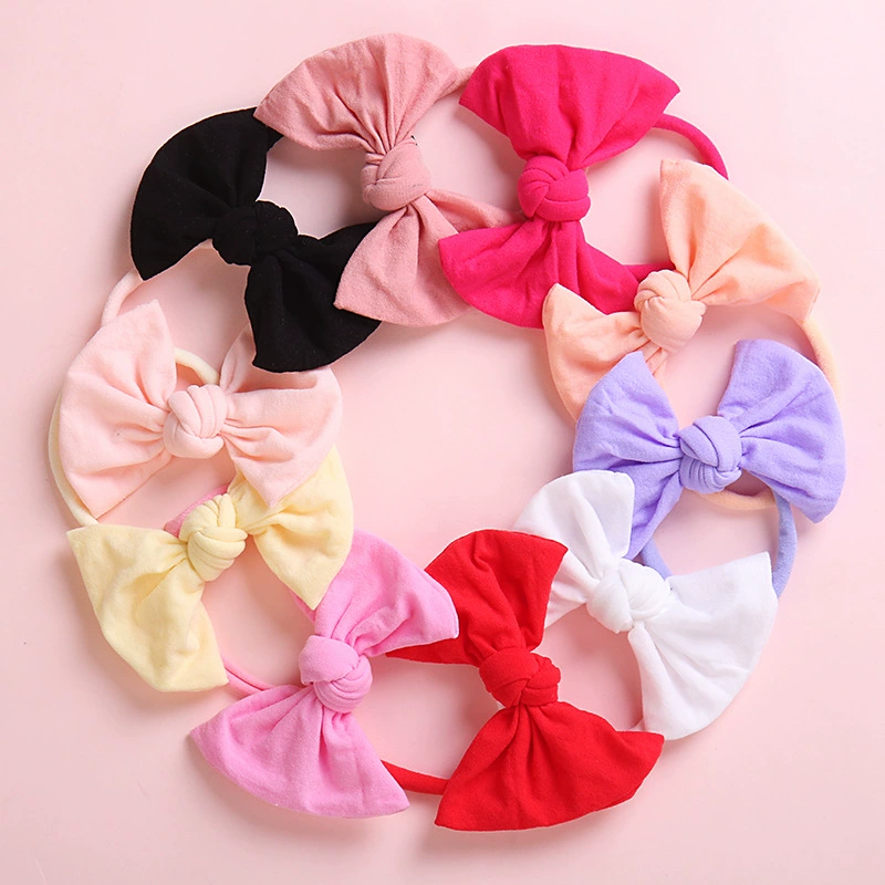 Children's headband with bow for early age, nylon hair accessory for photo sessions, European style