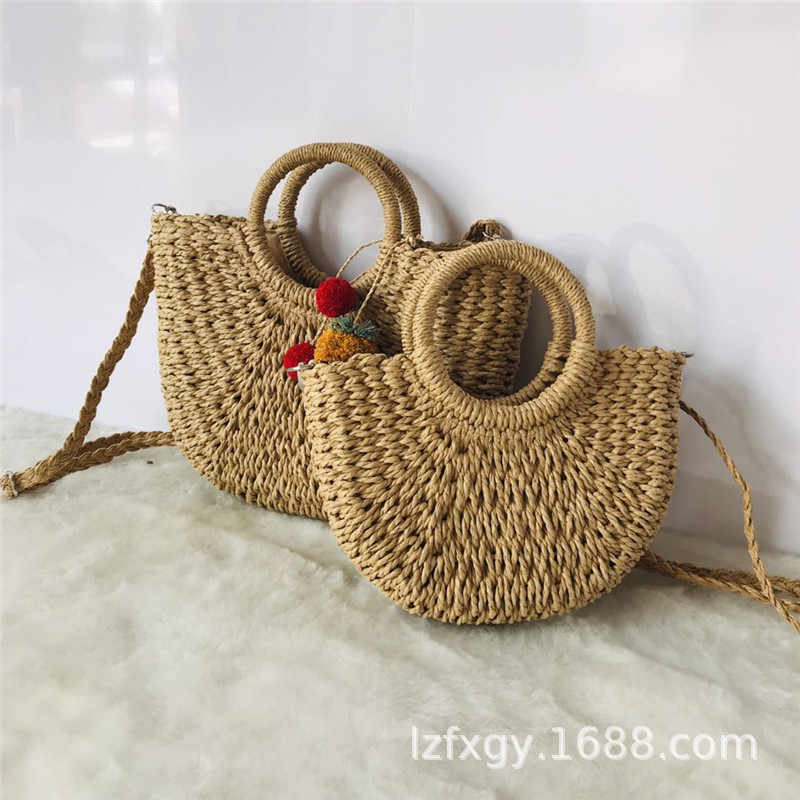 Beach straw one-shoulder bag