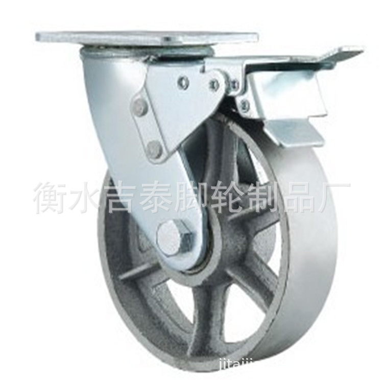 厂家制造.全铁转向轮，万向脚轮-铁芯聚氦脂脚轮-手推车静音脚轮.