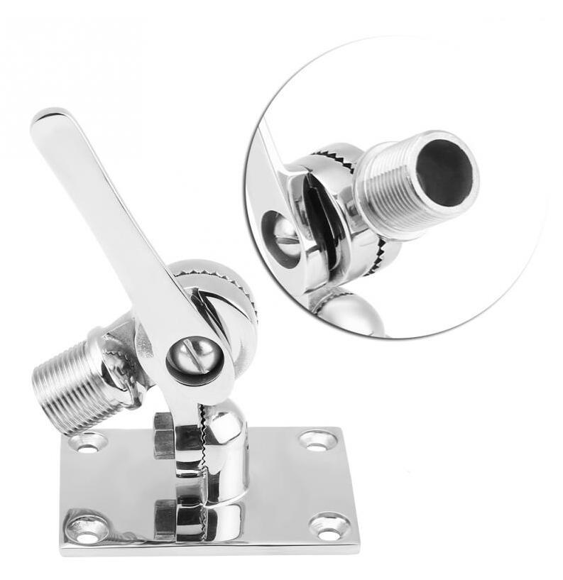 1件 船用五金栏杆不锈钢25MM 可调天线座 方底