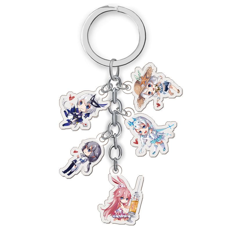 Game perimeter collapse Academy acrylic key chain pendant five sets of double-sided transparent