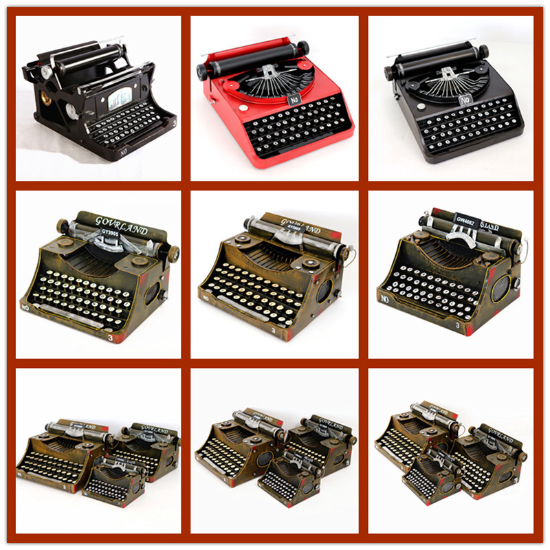 Old-fashioned antique typewriter iron model photography Road bar storefront retro soft decoration ornaments Old-fashioned antique typewriter iron model photography Road bar storefront retro soft decoration ornaments