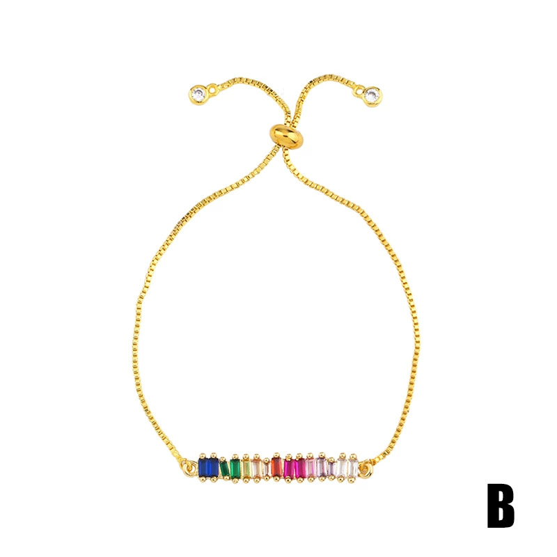 Bracelet BRB54, zirconium crystal micro-inlay, European style, multicolor options