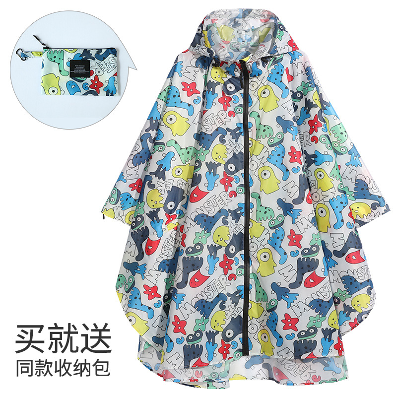 Fabricantes venden japonés Corea del Sur moda Capa delgada hombres y mujeres adultos impermeable poncho mochila ciclismo Amazon comercio exterior image 46
