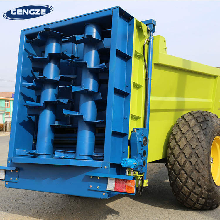 12方牵引式固体粪污抛洒还田双竖绞龙抛洒车