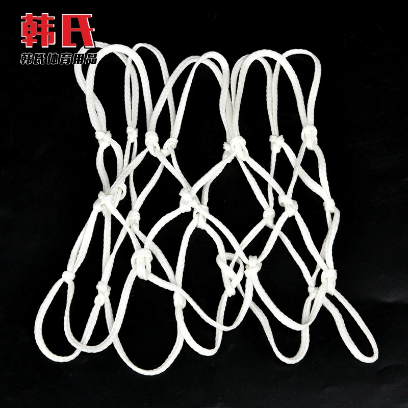 Фабрика оптовая ручная плетеная белая баскетбольная сетка нейлон баскетбольная сетка толще и удлинена белая баскетбольная сетка