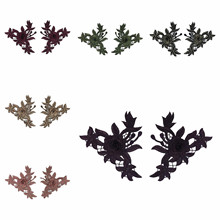 复古刺绣手套花车缝贴花 水溶领花 民族风布贴 玫瑰刺绣花朵批发