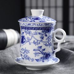 Office mug with lid, personal water cup, practical ceramic tea cup gift, customizable logo advertising cup