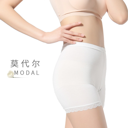 Women's underwear modal large size lace safety pants leggings anti-exposure boxer briefs three-point non-curling shorts