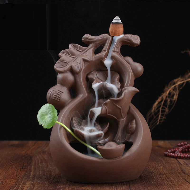 Фу Лу двойная курильница с полным обратным потоком Креативные украшения сандаловая горелка Керамическая курильница для благовоний чайная церемония линия благовоний украшения Будды