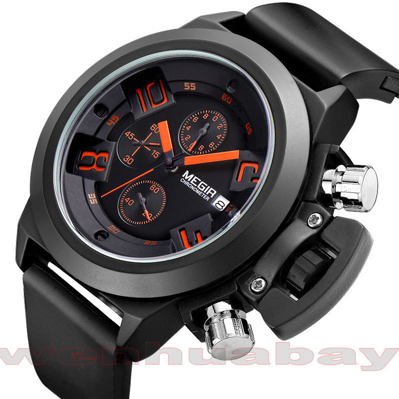 Men's Multifunctional Watch Sports Silicone Strap Waterproof Calendar Stone British Style_voghion.com