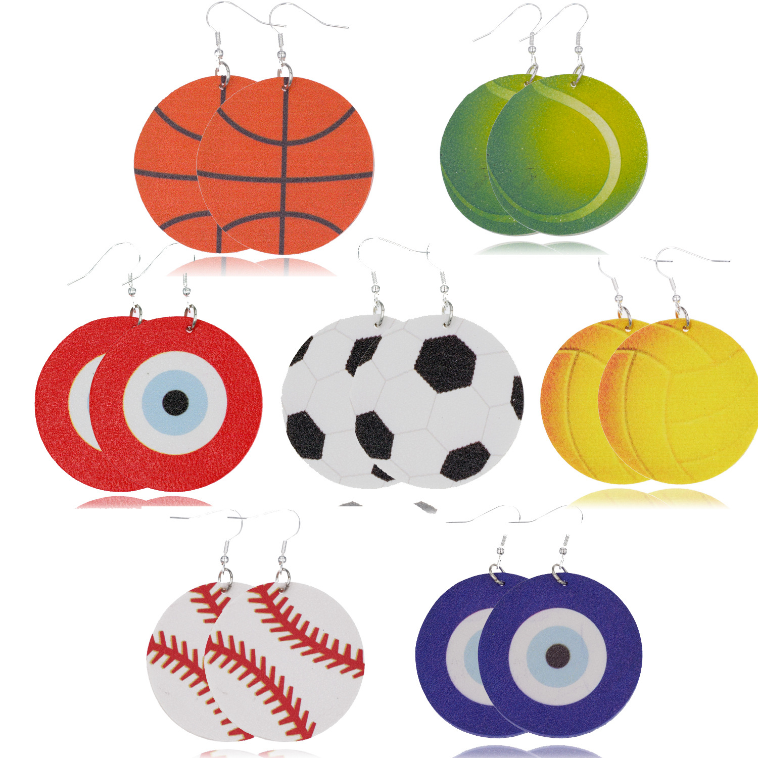 European and American Explosions Earrings Sports Series Earrings Factory Outlet Basketball Earrings Baseball Earrings eBay Explosions